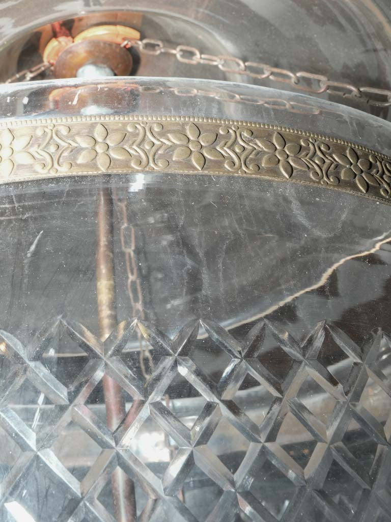 Brass-detailed 4-light vintage glass lantern