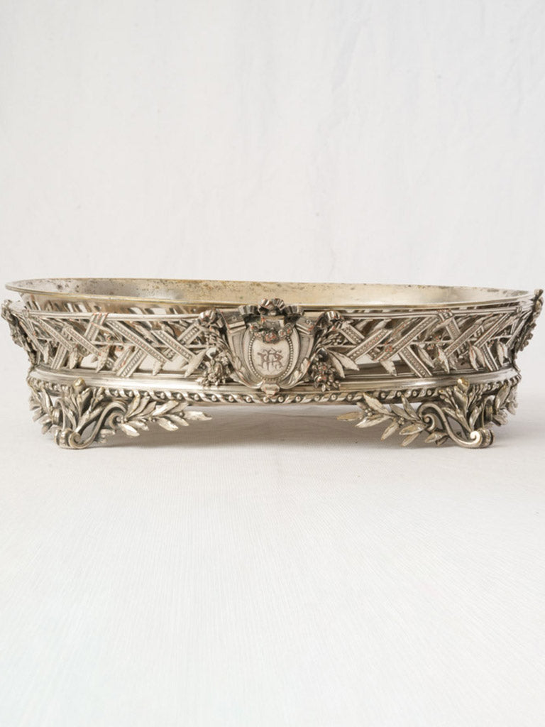 Timeworn silvered bronze basket