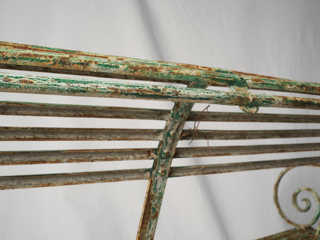 Antique French Iron Garden Bench from Arras w/ Hoof Feet - 64¼"