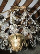French antique bronze flower chandelier