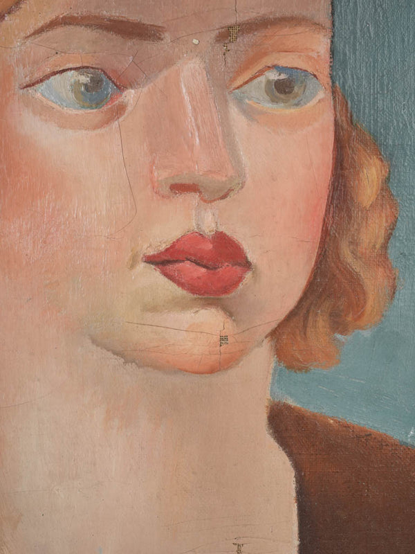 Antique Strawberry Blonde Lady Painting