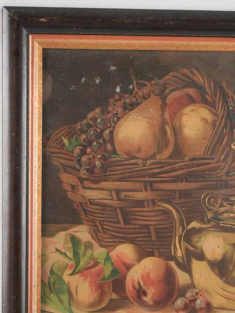 Still life chromolithograph - fall fruit baskets 16½" x 22"