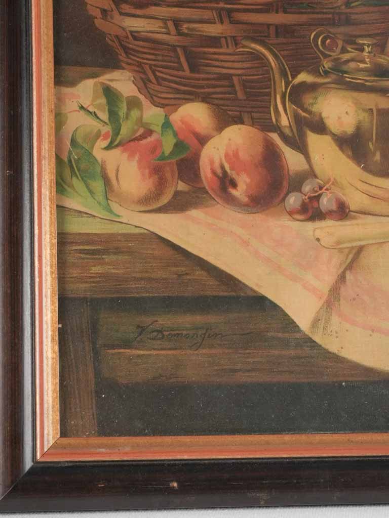 Still life chromolithograph - fall fruit baskets 16½" x 22"