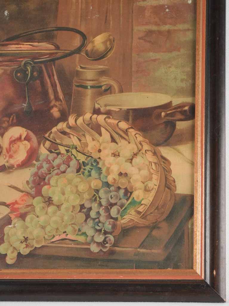 Still life chromolithograph - fall fruit baskets 16½" x 22"