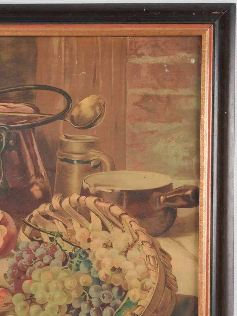 Still life chromolithograph - fall fruit baskets 16½" x 22"