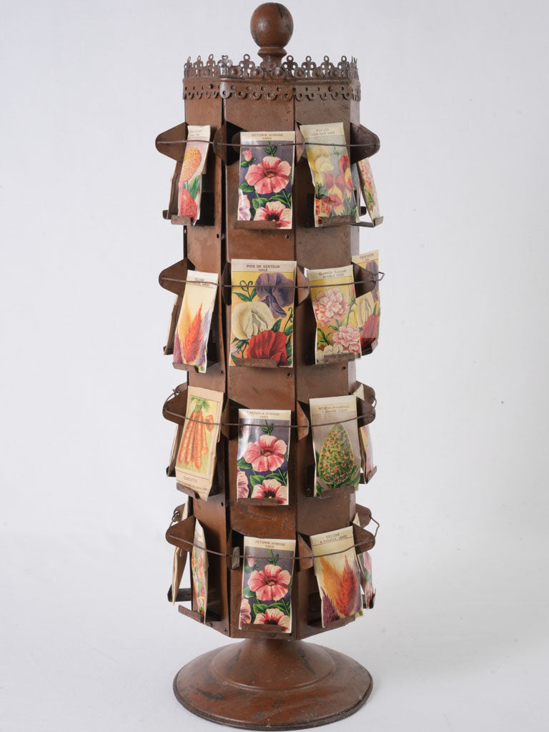 19th-century rotating display rack for Napoleon postcards 27¼
