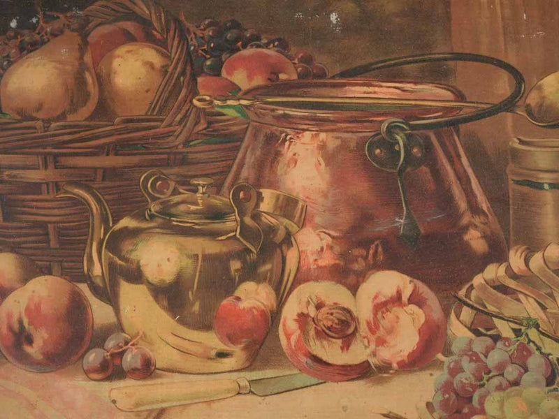 Still life chromolithograph - fall fruit baskets 16½" x 22"