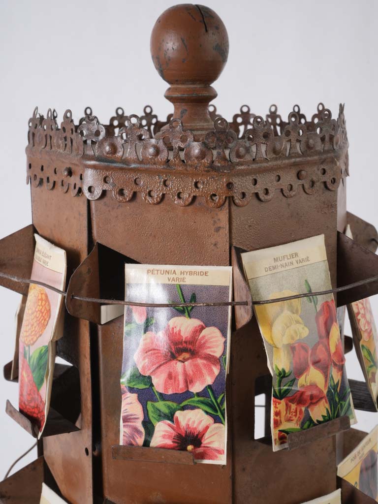 19th-century rotating display rack for Napoleon postcards 27¼