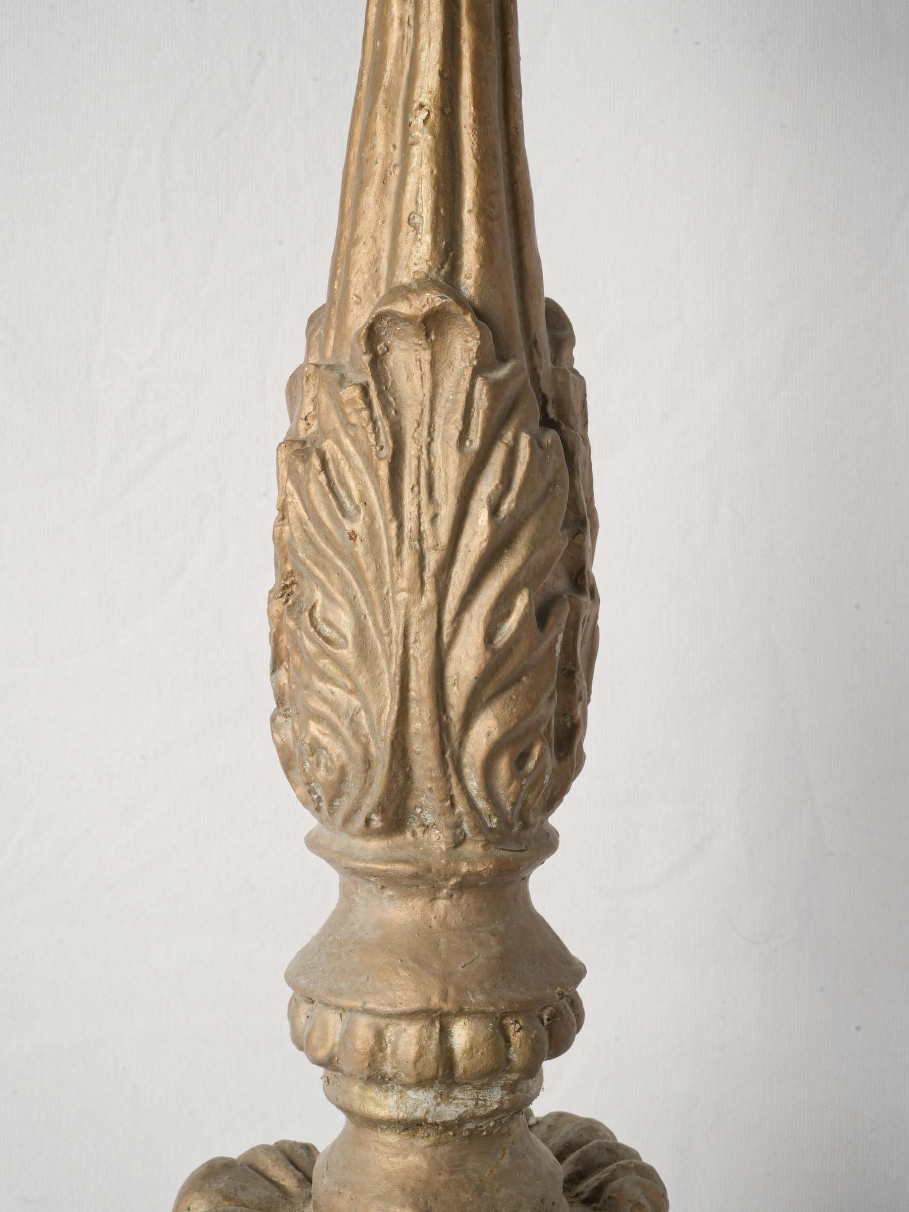 Pair of Vintage Cast Iron Church-Style Candlesticks, 1970s - 26½"