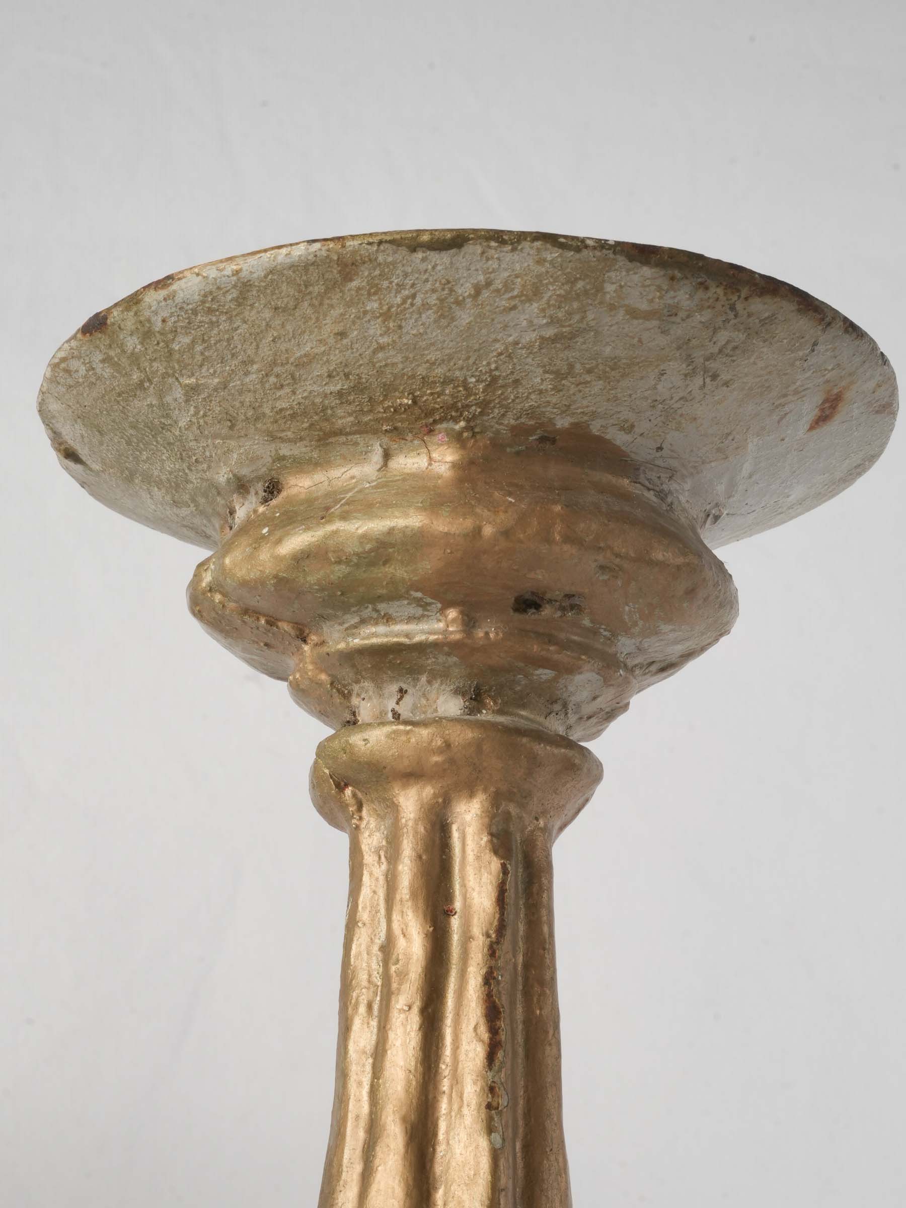 Pair of Vintage Cast Iron Church-Style Candlesticks, 1970s - 26½"