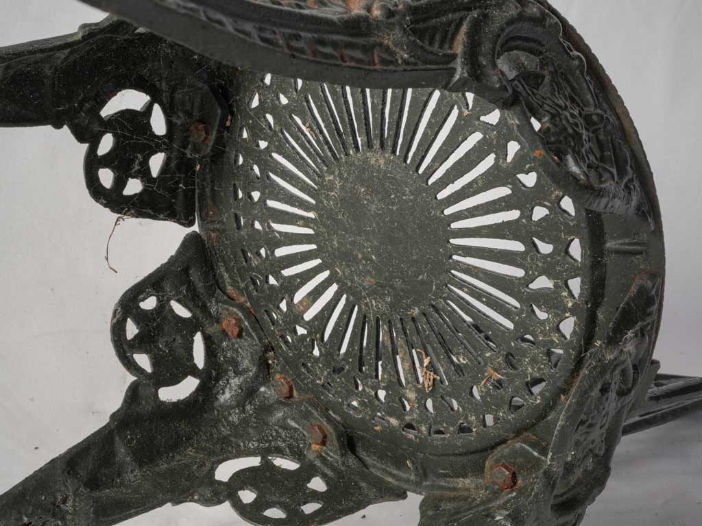 Floral accent cast iron chairs