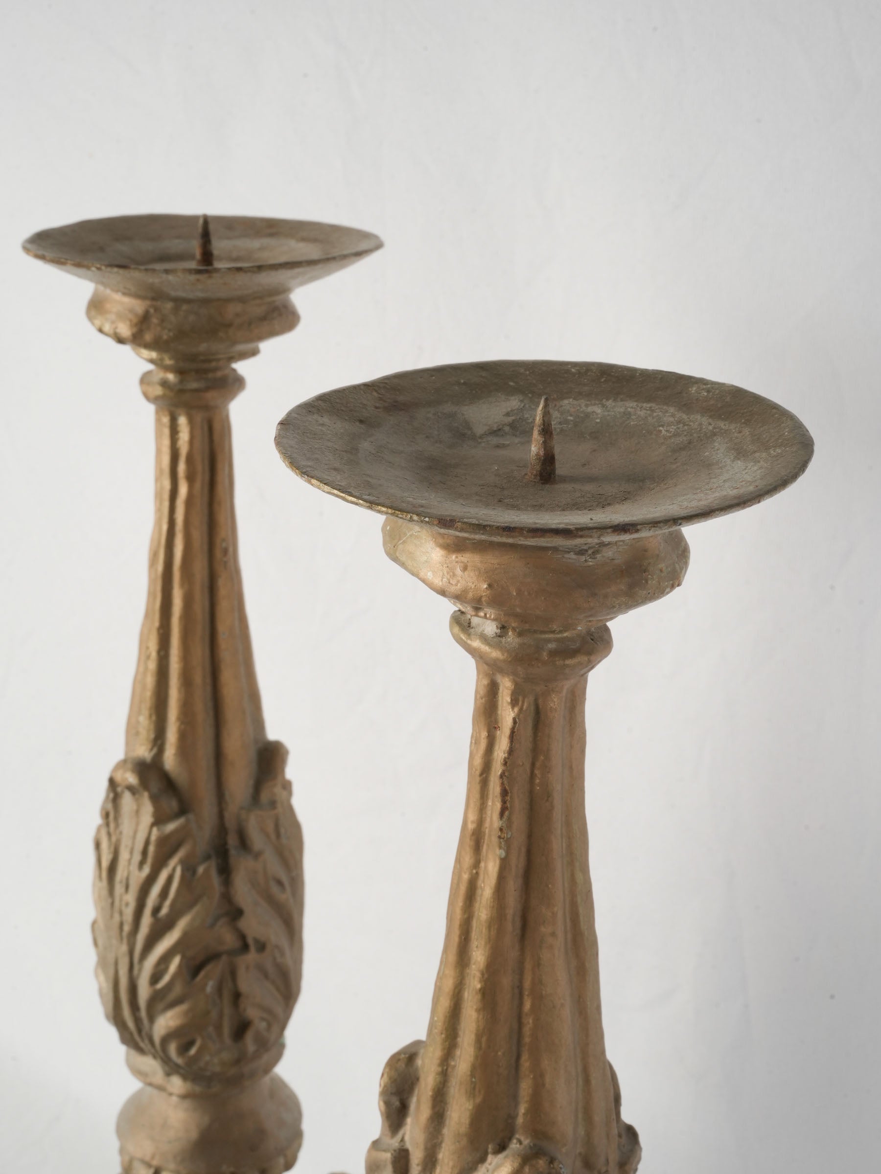 Pair of Vintage Cast Iron Church-Style Candlesticks, 1970s - 26½"
