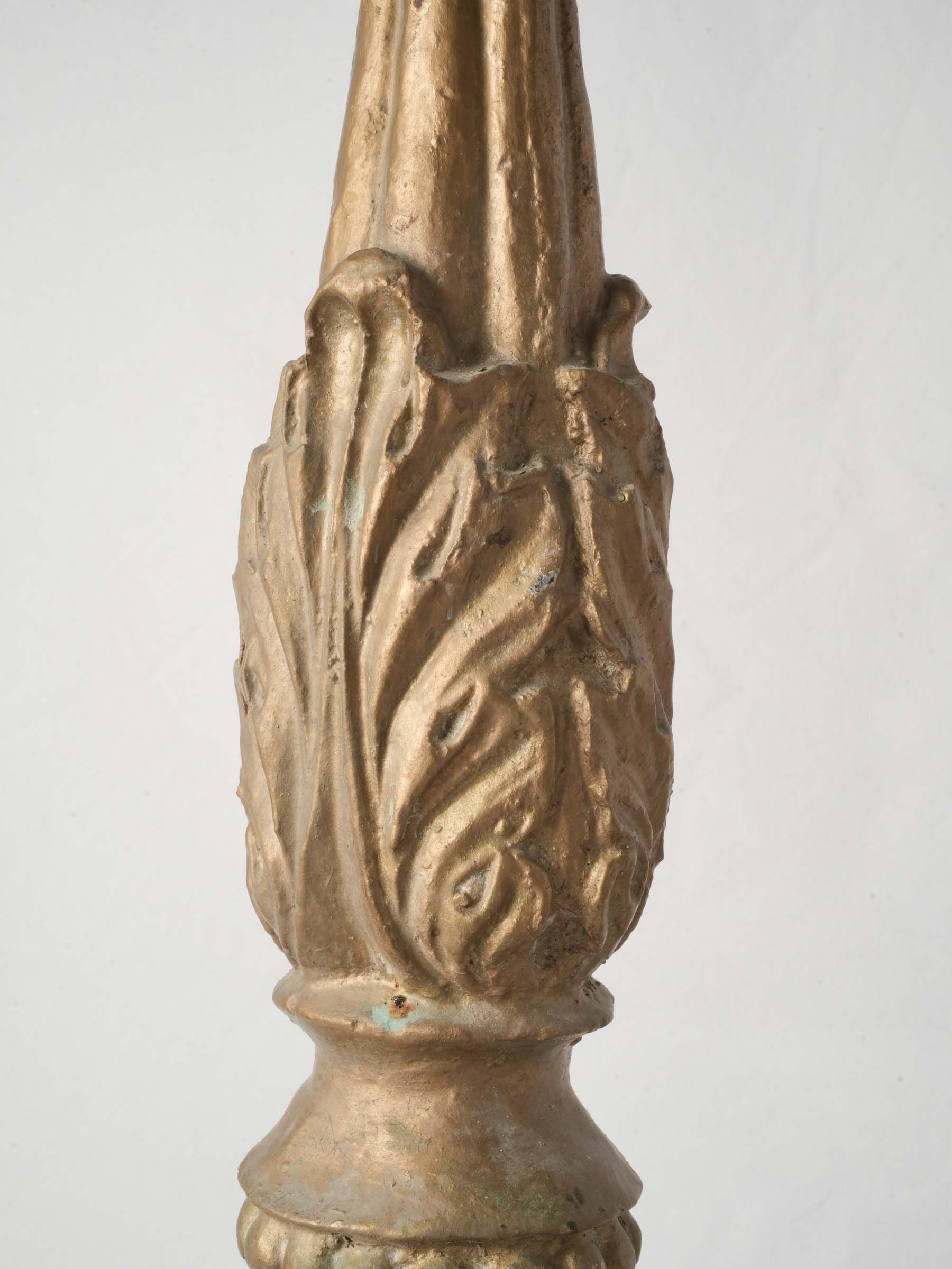 Pair of Vintage Cast Iron Church-Style Candlesticks, 1970s - 26½"