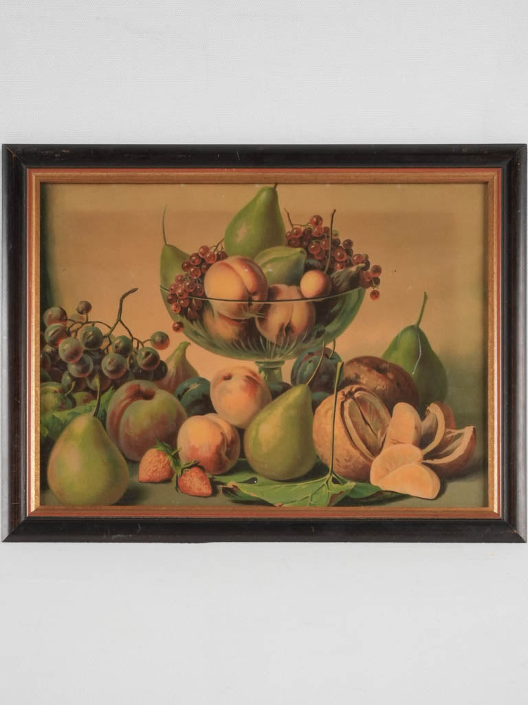 Still life chromolithograph - pears & peaches 15" x 19"
