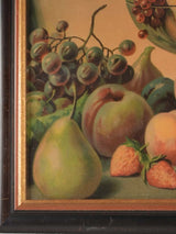 Still life chromolithograph - pears & peaches 15" x 19"