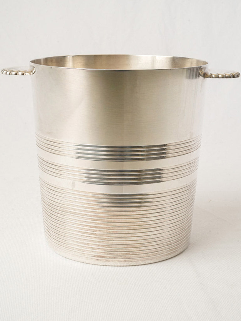 Mid-Century French Silver-Plated Champagne Bucket w/ Shell Handles by Ercuis