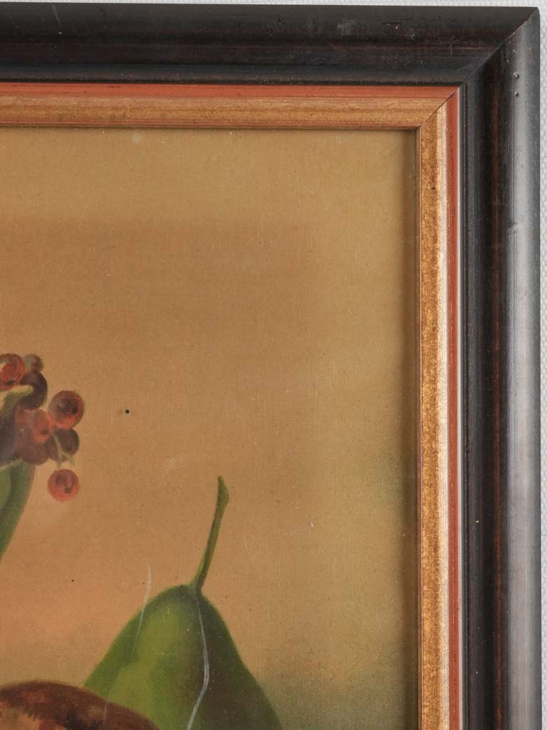 Still life chromolithograph - pears & peaches 15" x 19"