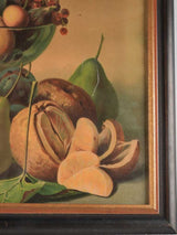 Still life chromolithograph - pears & peaches 15" x 19"