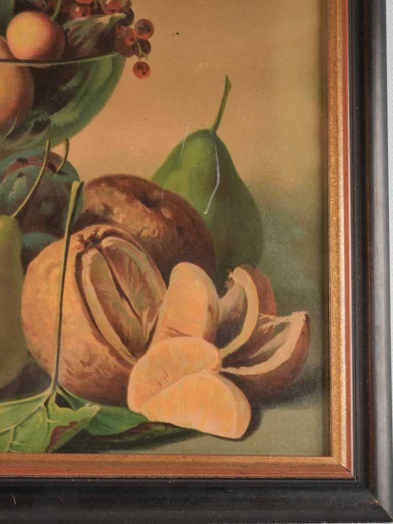Still life chromolithograph - pears & peaches 15" x 19"