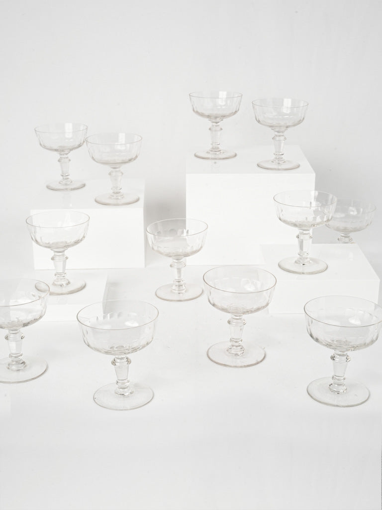 Exquisite vintage champagne coupes set