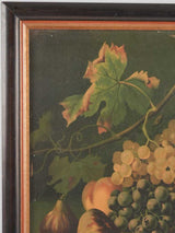 Still life chromolithograph - fall fruit - grapes figs & peaches 15" x 19"