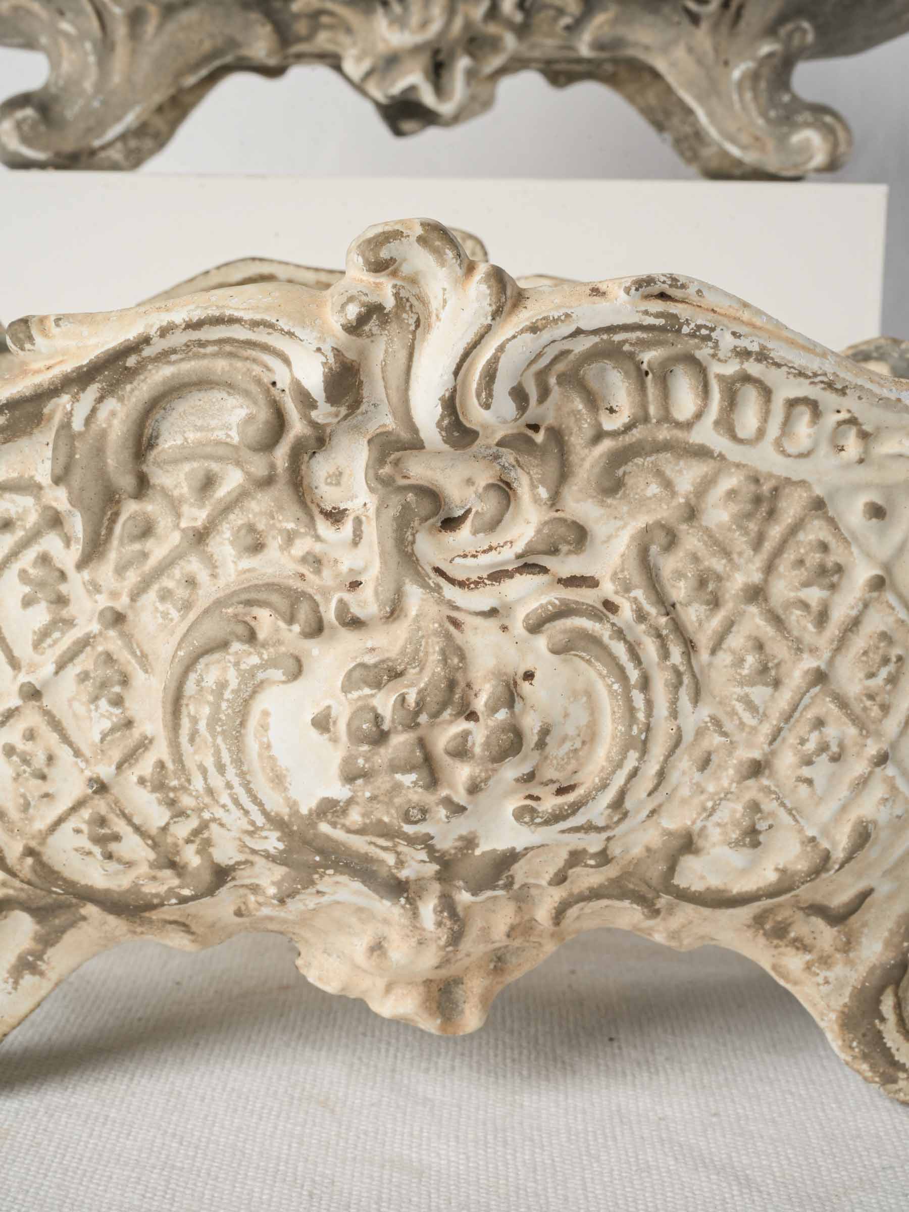 Pair of Early 20th-Century Rococo Style Cast Iron Planters - 12½"