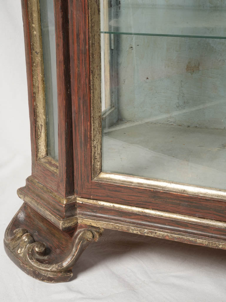 Historical timeworn wood vitrine