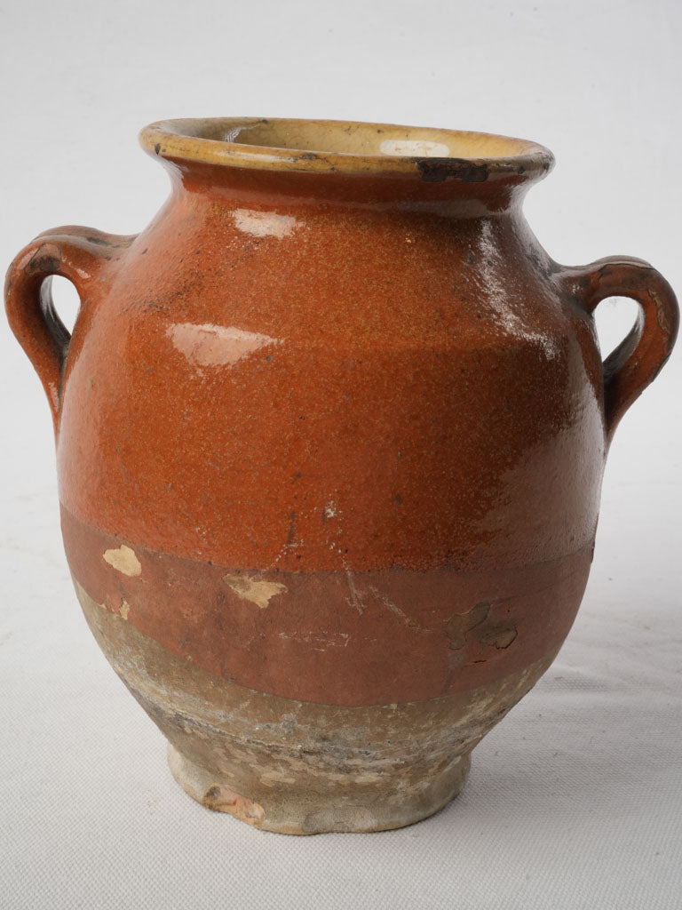 Antique glazed terracotta confit pot  