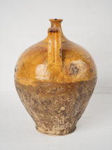 Aged French stoneware wine pitcher