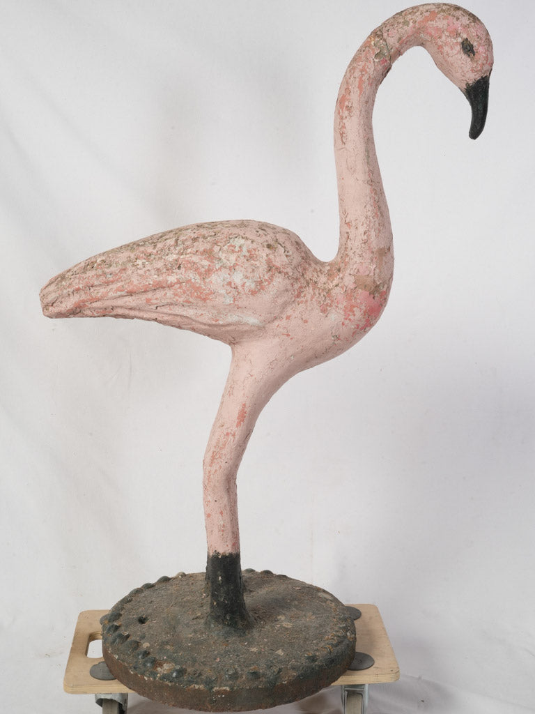 Historic European-style flamingo sculpture