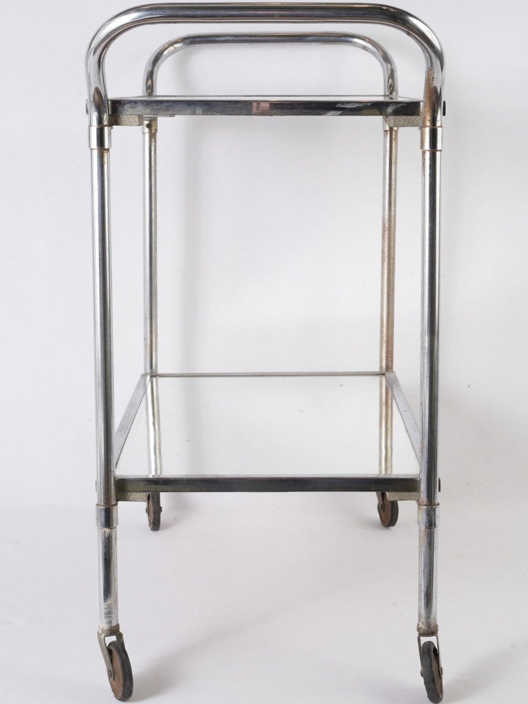 Classic 1970s mirrored serving trolley