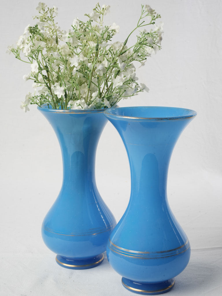 Refined antique glass vase pair  
