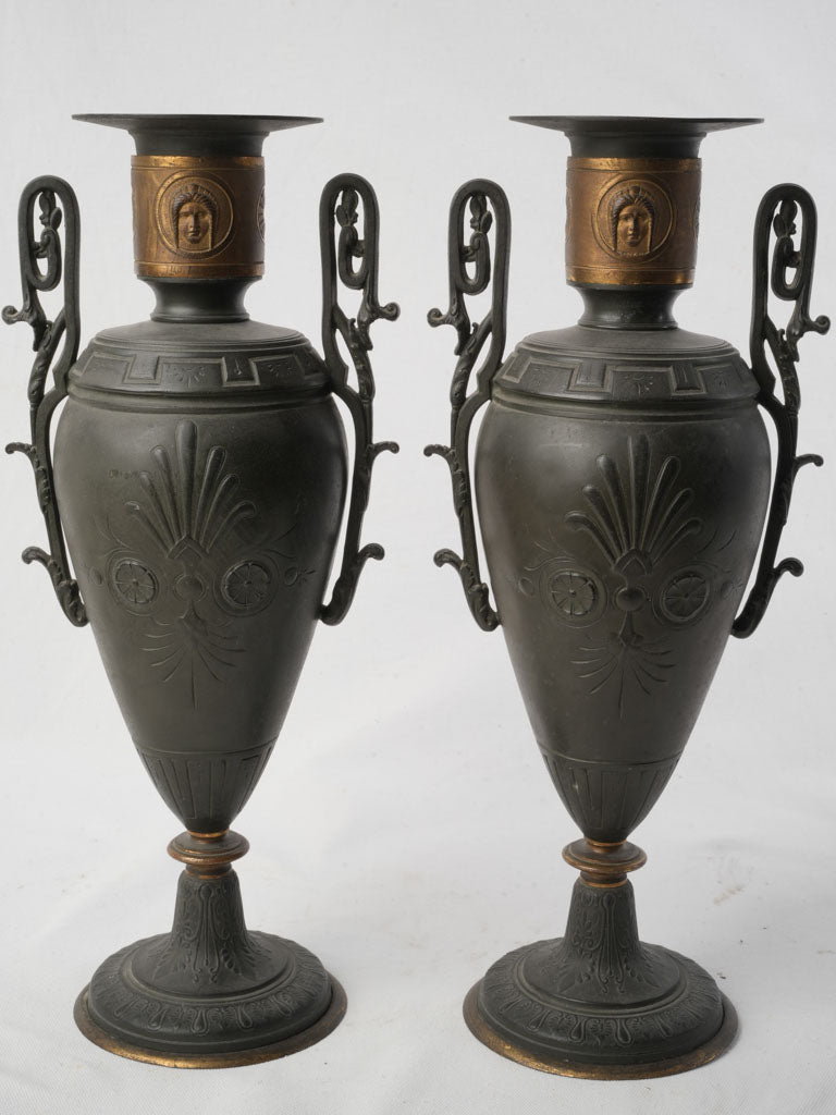 Elegant Acanthus Handle Vases  