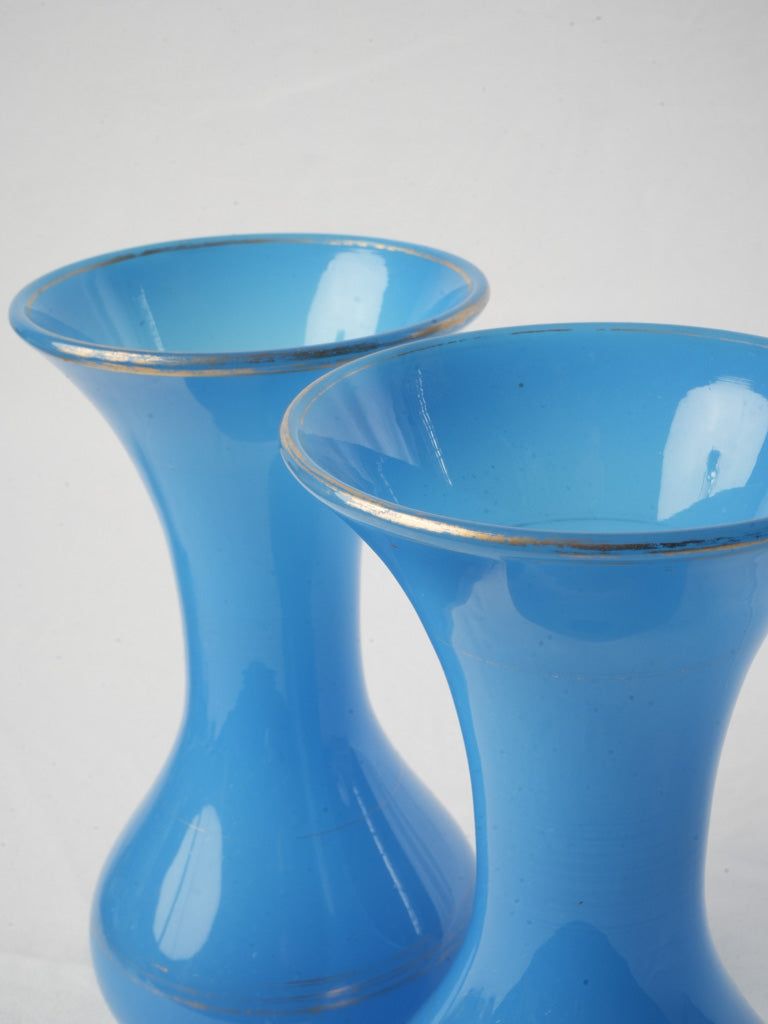 Delicate blue-tinted glass vases  