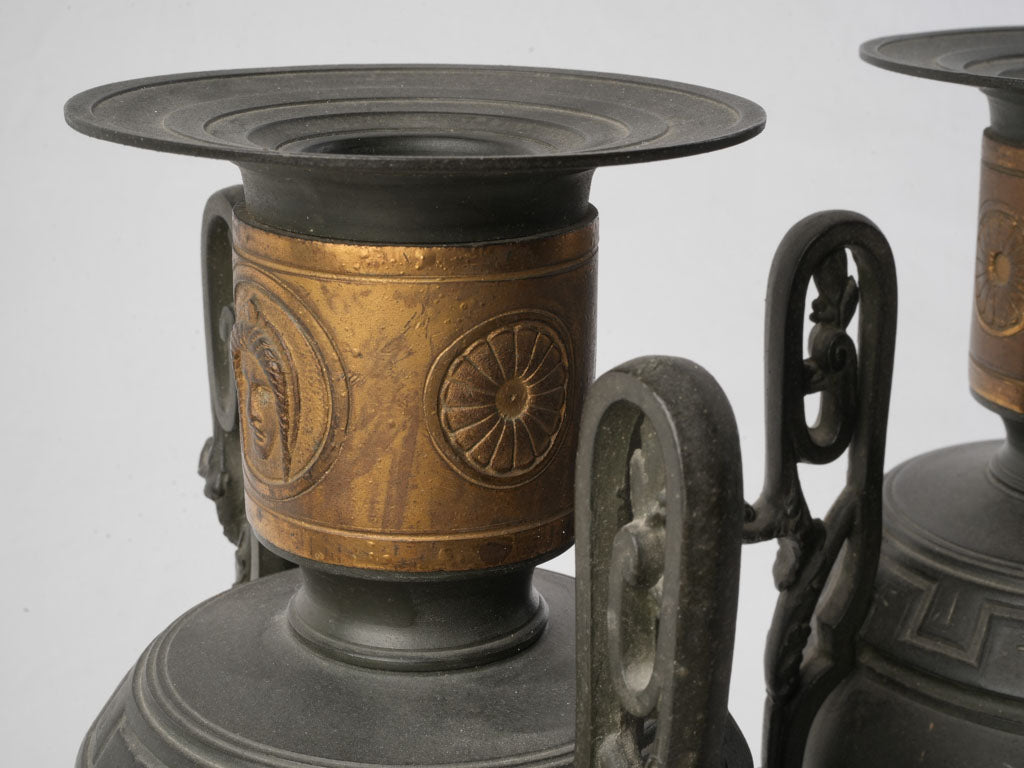 Intricate Relief Motif Vases  