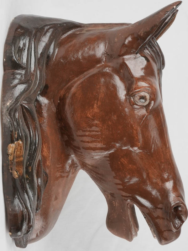 Life-size horse head sculpture from a French butcher- 1940s