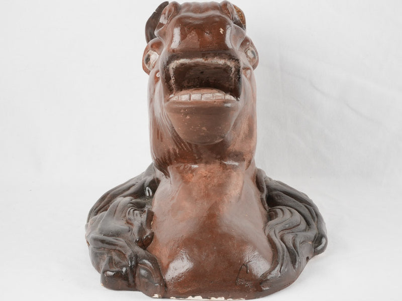 Life-size horse head sculpture from a French butcher- 1940s