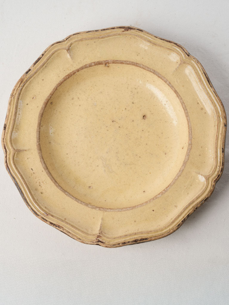 19th Century Yellow-Glazed Dieulefit Service Plate - 13½