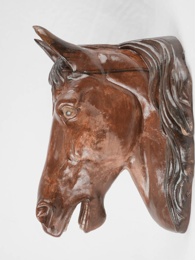 Rare solid plaster horse bust