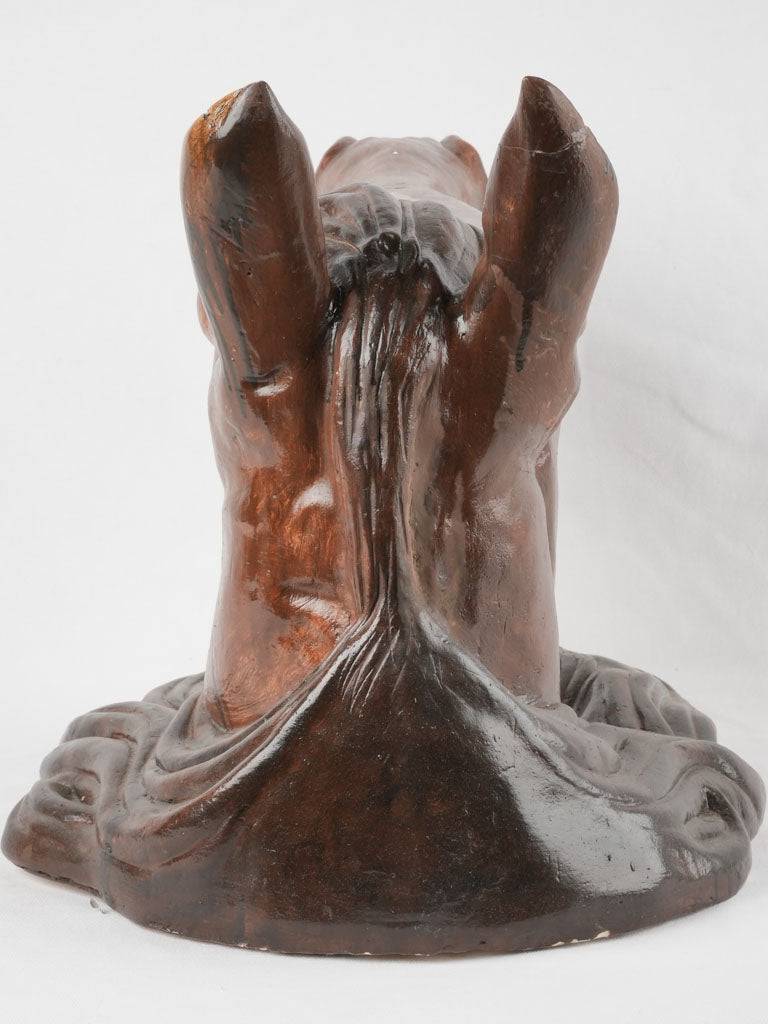 Life-size horse head sculpture from a French butcher- 1940s