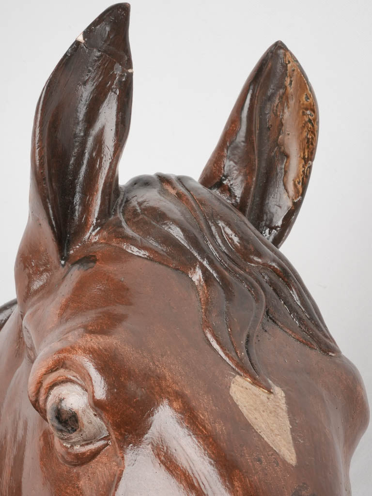 Life-size horse head sculpture from a French butcher- 1940s