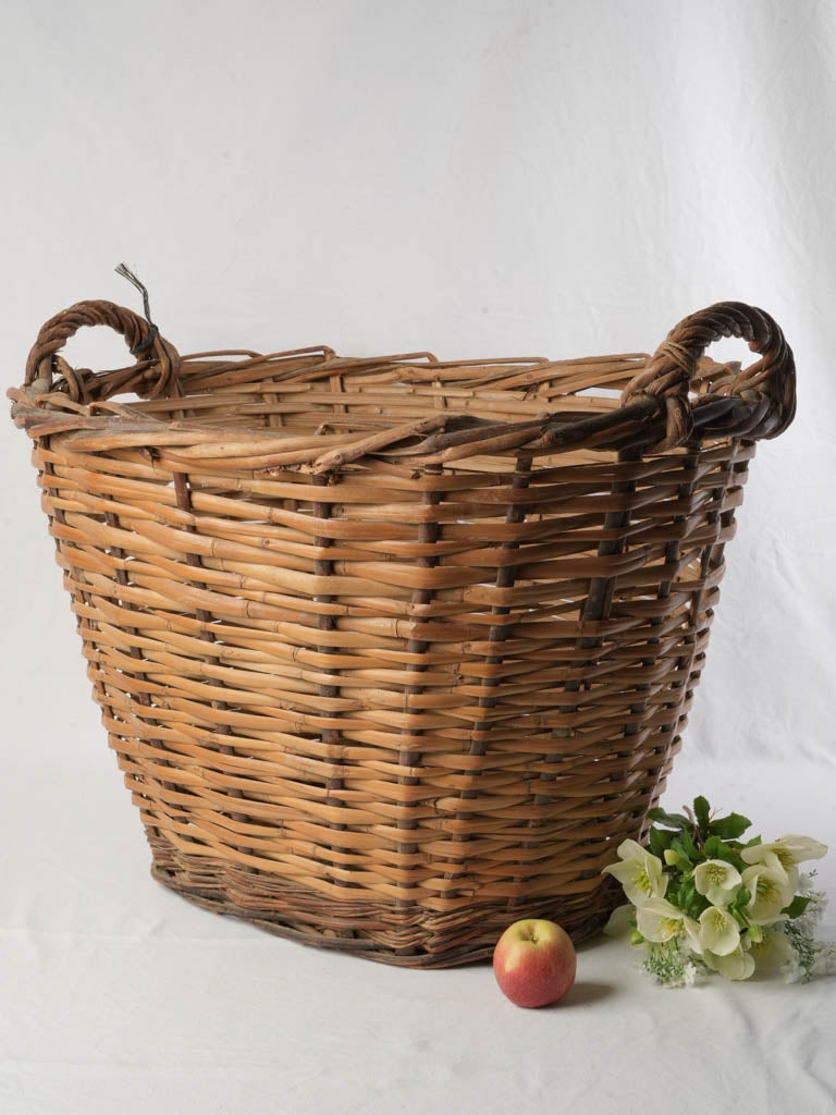 Artisanal handwoven wicker basket