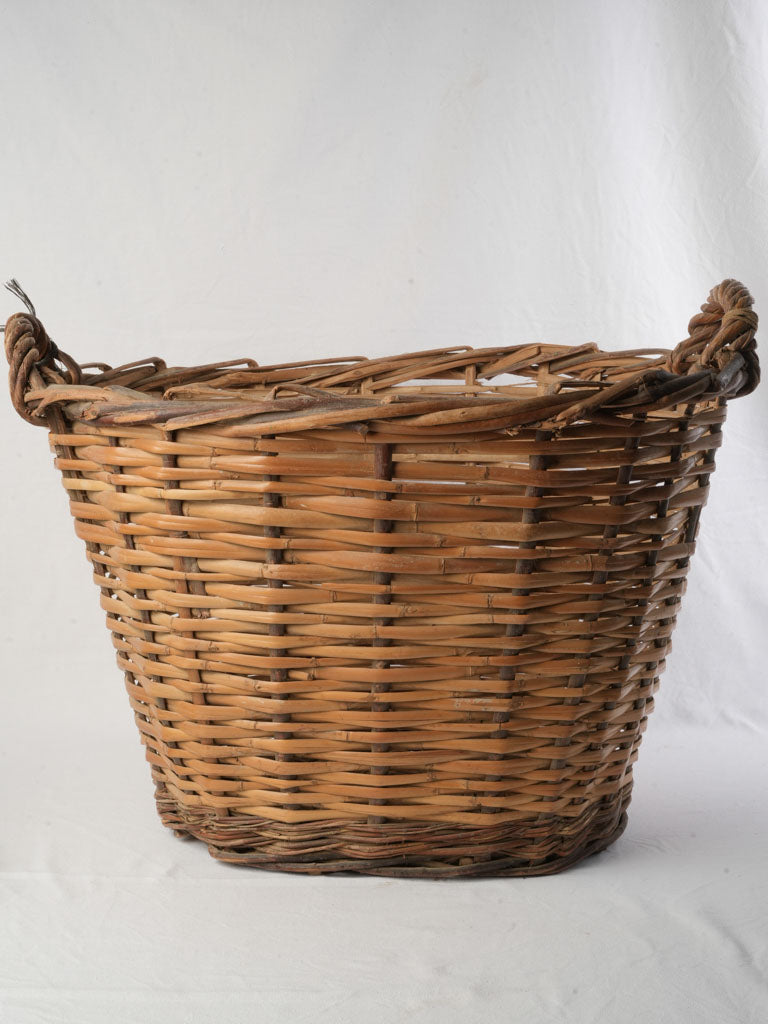 Honey-toned wicker storage basket