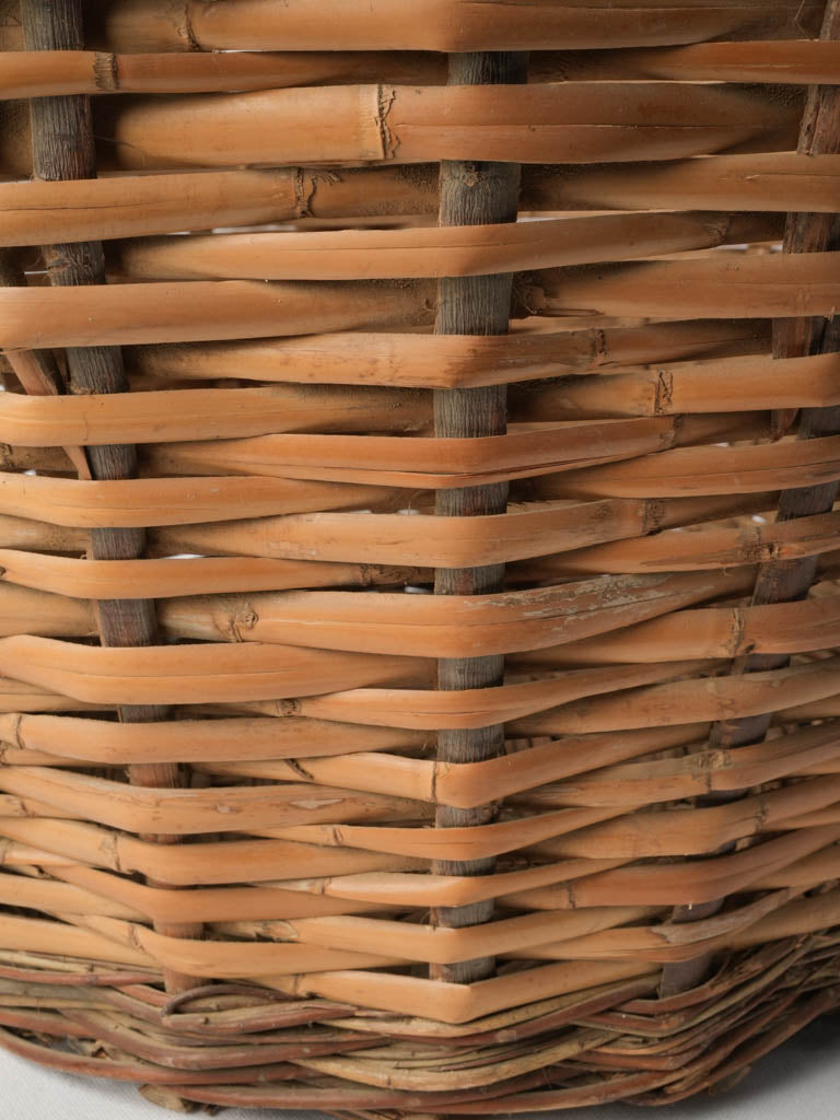 Large Antique Handwoven Wicker Basket - 23¾