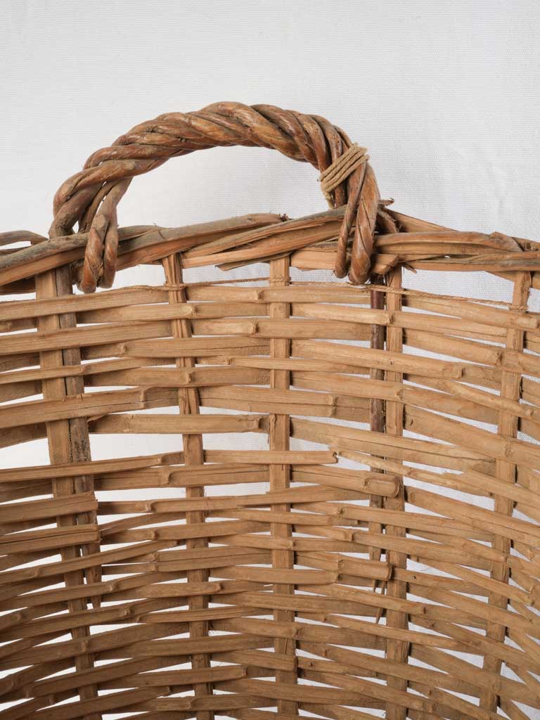 Tactile textured wicker basket