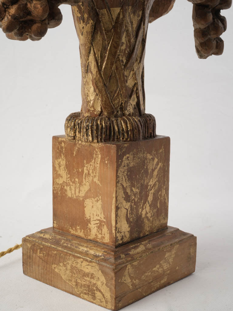 Warm brown lamp carving
