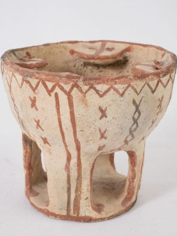 Antique Berber Folk Art Pottery Warming Pot