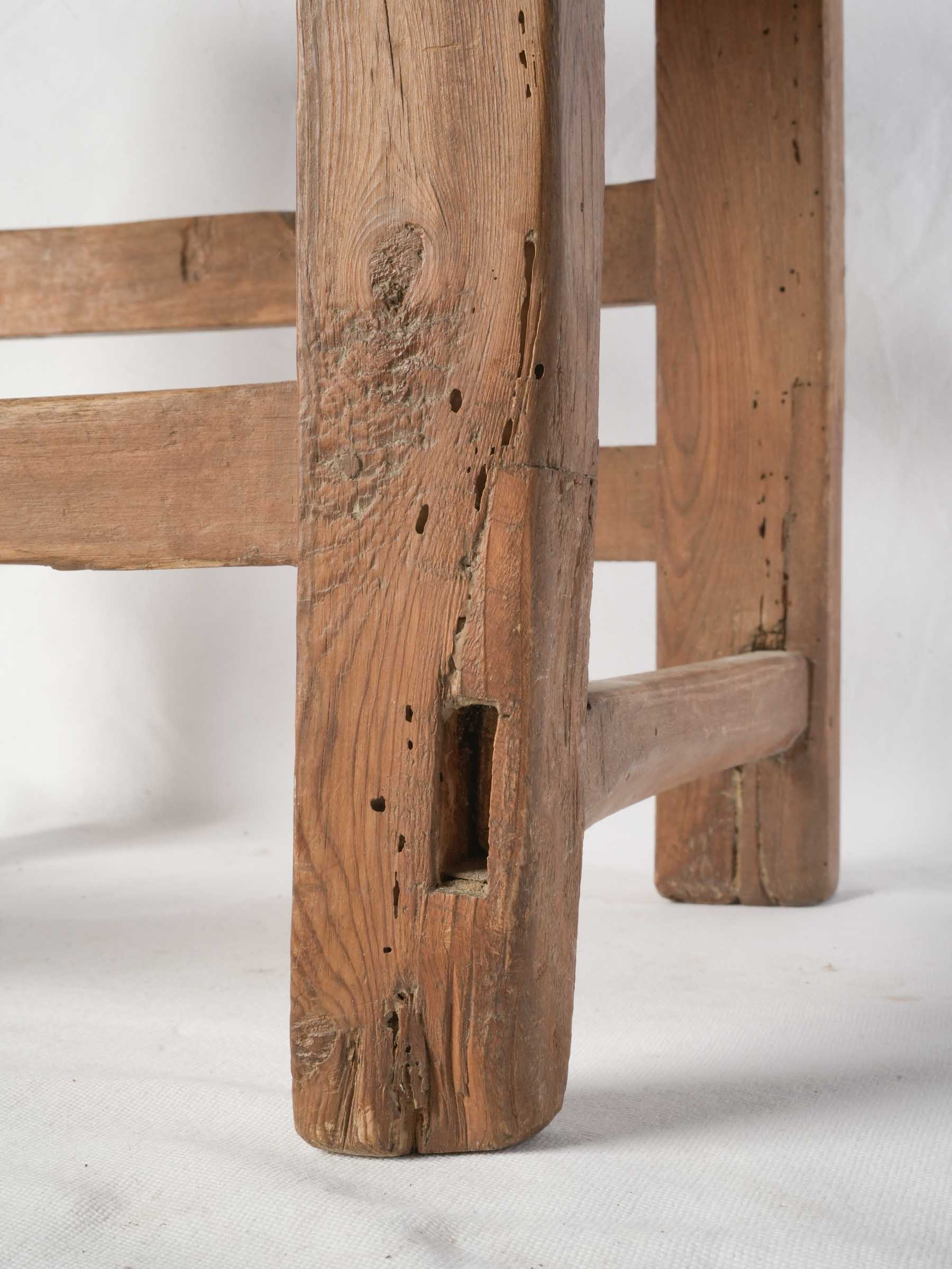 Early 20th-Century Hand-Carved Rustic Chair w/ Rush Seat -35¾"