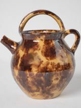 Classic mottled pottery cruche from France