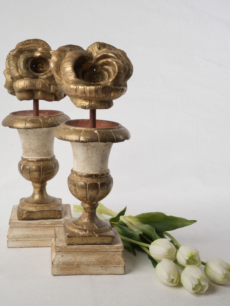 Antique French Giltwood Urns